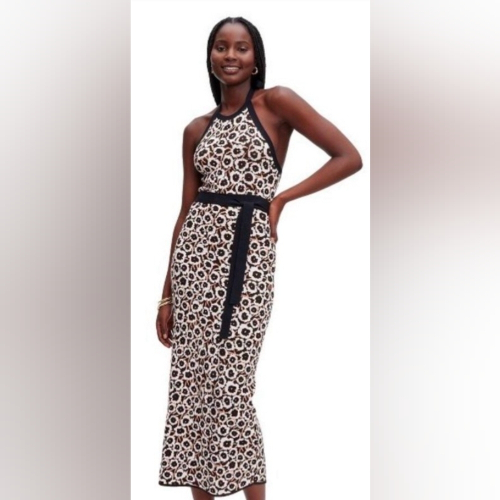 NWT Diane Von Furstenberg Black and Cream Backless Dress